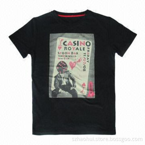 Discharge Printed Cotton T-shirt with XS-3XL Sizes